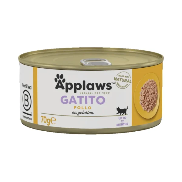 Applaws kitten pechuga de pollo 24x70g - comida húmeda natural para gatitos con ingredientes de calidad y taurina