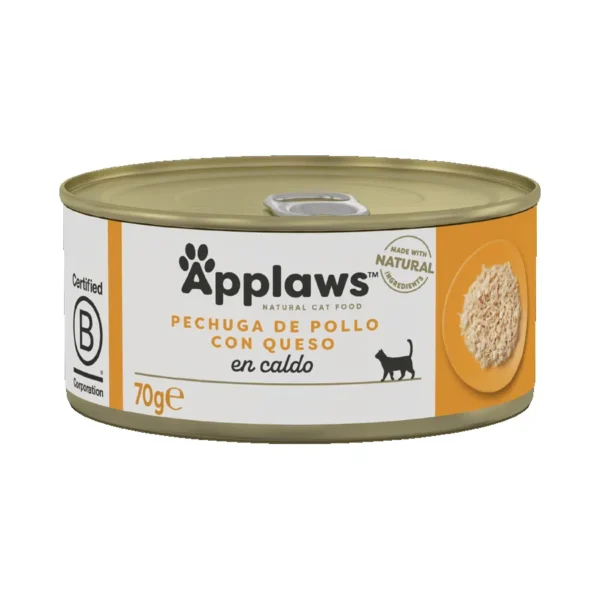 Applaws cat lata pollo con queso 24x70 gramos - comida húmeda natural para gatos con ingredientes de calidad humana