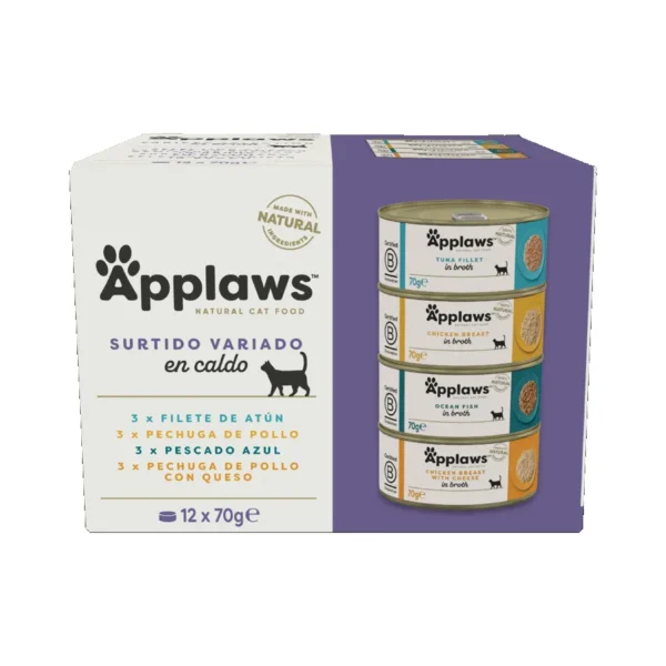 Applaws cat lata selección suprema multipack 12x70g - alimento húmedo natural para gatos sin aditivos