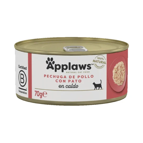 Applaws comida húmeda para gatos pollo y pato 24x70g - ingredientes naturales, alta proteína y sin aditivos