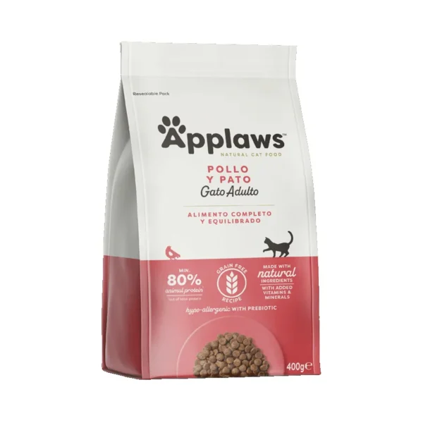 Applaws cat dry adulto pollo y pato 400g - pienso sin cereales para gatos adultos con taurina y proteínas naturales