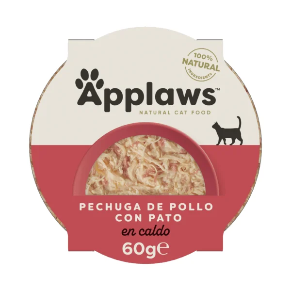 Applaws cat tarrina pechuga de pollo y pato 10x60g - alimento complementario natural para gatos con taurina y proteína de alta calidad