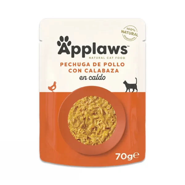Applaws comida húmeda para gatos con pollo y calabaza - pack 12x70g, alimento completo y equilibrado