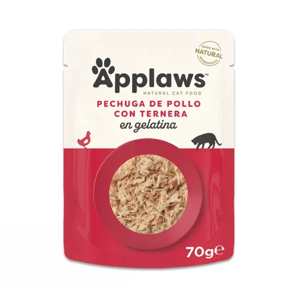 Applaws comida húmeda para gatos sabor pollo y ternera en gelatina - pack 16x70g