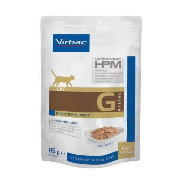 Virbac hpm feline digestive support wet cat food 12x85g - premium gluten-free nutrition for cats with sensitive digestion