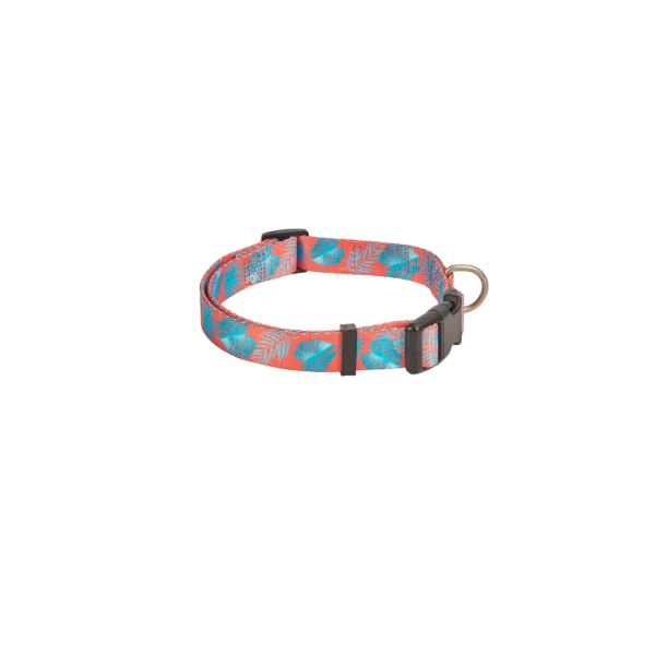 Collar freedog tropical coral para perros, ajustable 15mm x 20/50cm, talla s