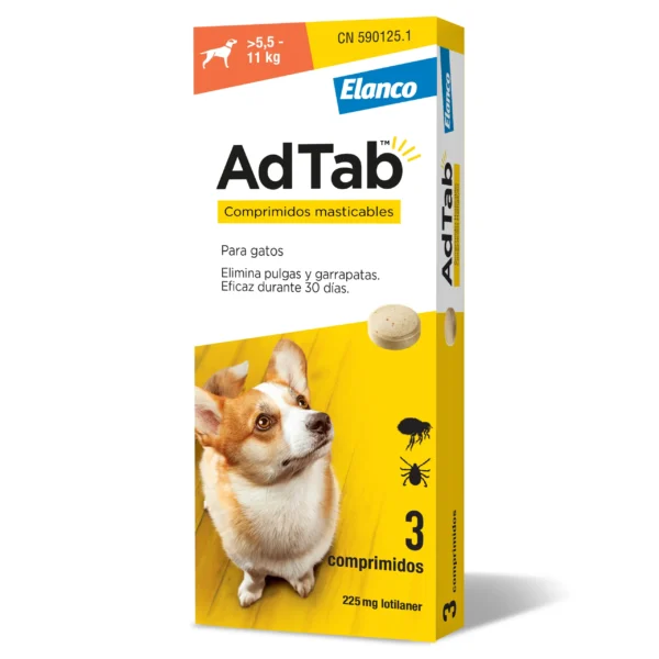 Adtab perro 225mg 5,5-11kg masticable 3cpd