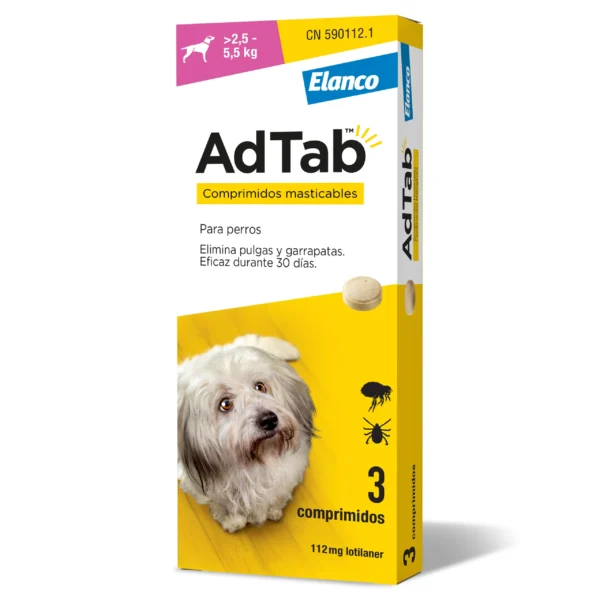 Adtab perro 112mg 2,5-5,5kg masticable 3cpd