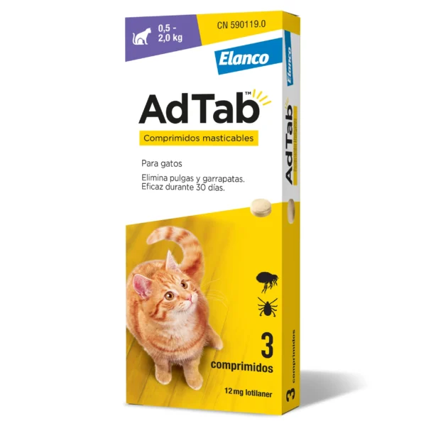 Adtab gato 12mg 0,5-2kg masticable 3cpd