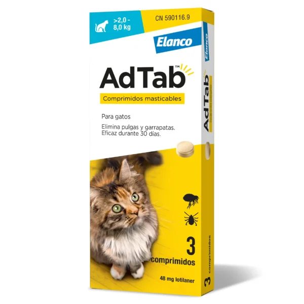 Adtab gato 48mg 2-8kg masticable 3cpd