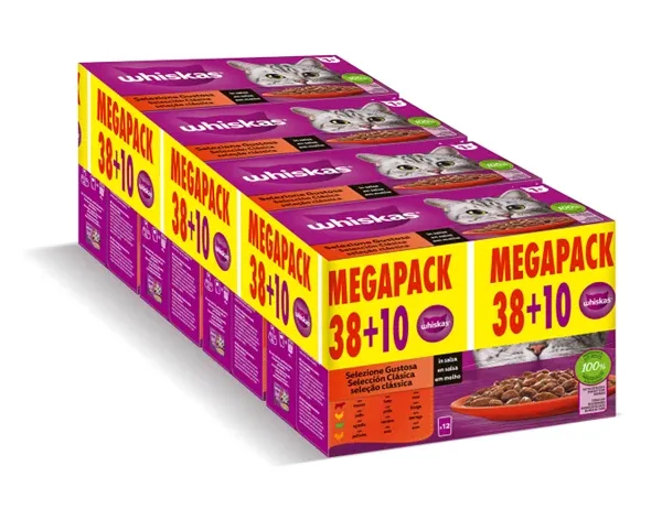 Paquete whisku core carnes 38 10x85g - comida húmeda saludable para gatos