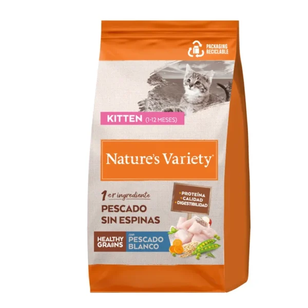 Nature’s variety cat healthy grain kitten pescado 300g - alimento seco saludable para gatos