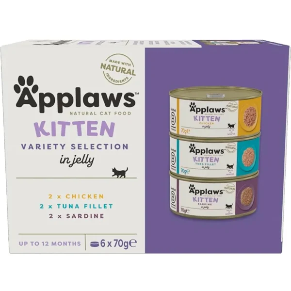 Applaws kitten multipack 6x70g: comida húmeda natural y saludable para el crecimiento óptimo de gatitos