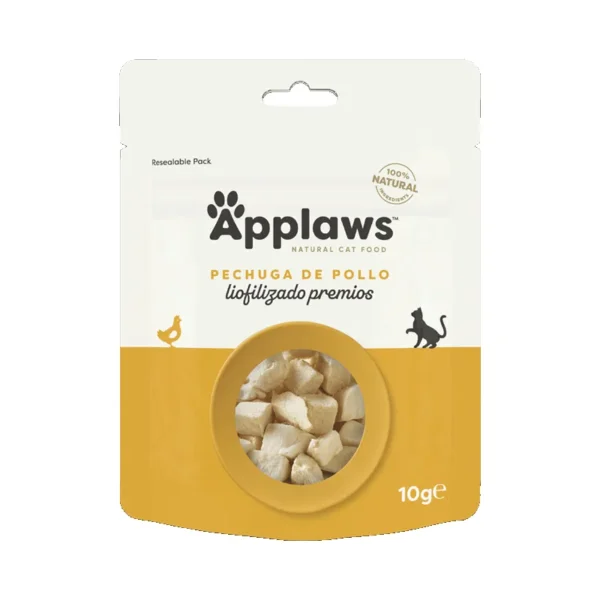 Applaws snack para gato: pechuga de pollo liofilizado 12x10g - alimento húmedo y saludable