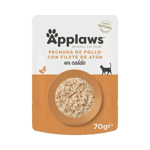 Applaws cat comida húmeda pechuga de pollo y filete de atún 12x70g - alimentación saludable para gatos