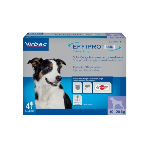 Effipro duo spot on perro mediano 4 pipetas