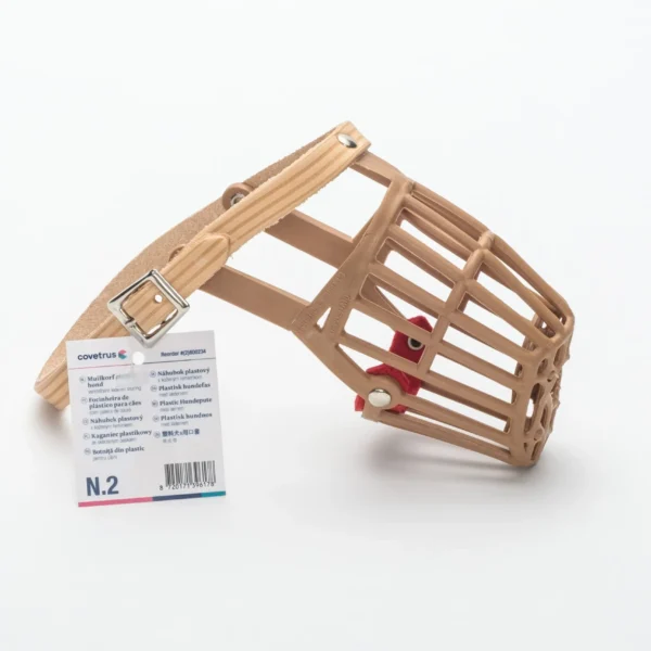 Bozal de plastico c/correa de cuero talla: 2 covetrus