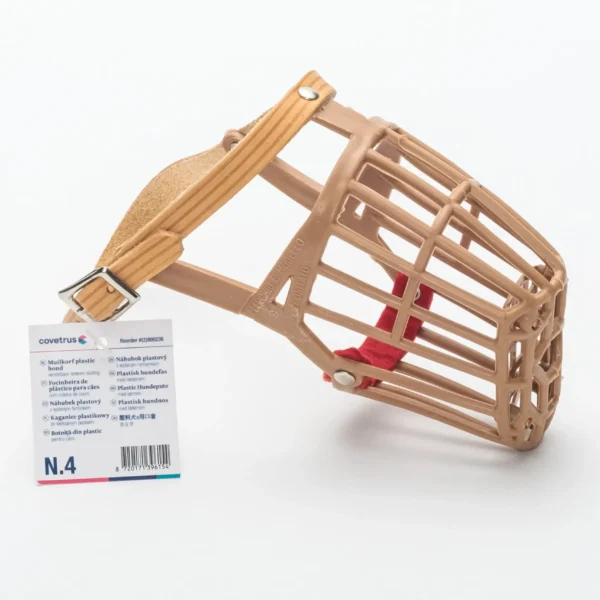 Bozal de plastico c/correa de cuero talla: 4 covetrus