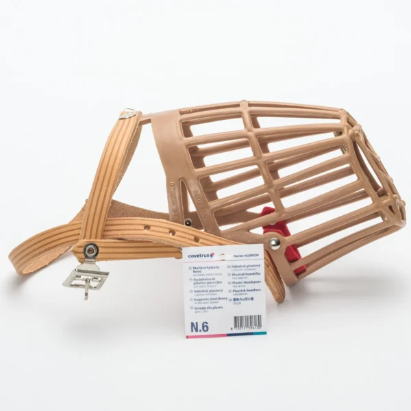 Bozal de plastico c/correa de cuero talla: 6 covetrus
