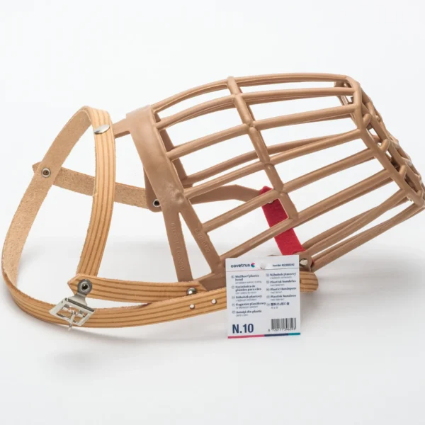 Bozal de plastico c/correa de cuero talla: 10 covetrus