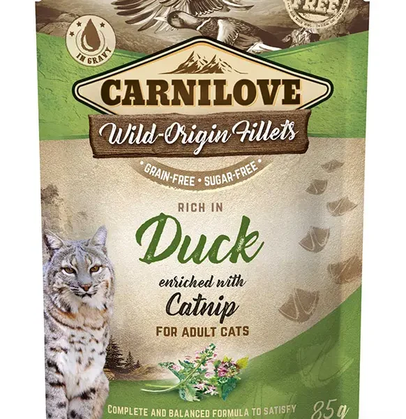 Carnilove cat pouch pato 24x85g - comida húmeda saludable para gatos