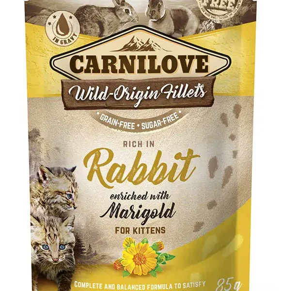 Carnilove cat pouch conejo 24x85 gramos - comida húmeda saludable para gatos