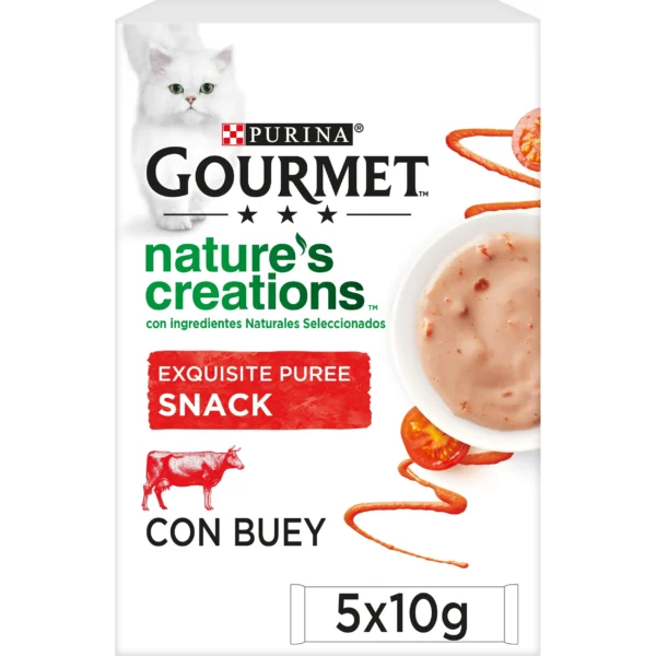 Gourmet puré de buey para gatos - comida húmeda saludable 11x5x10 gramos
