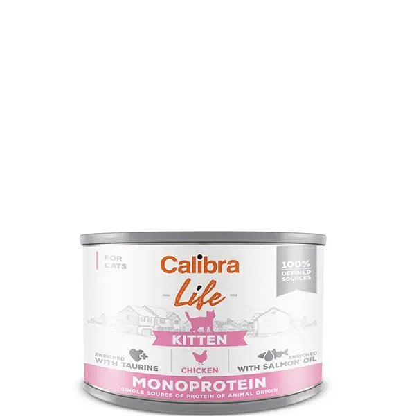Calibra cat life lata kitten pollo 6x200g - comida húmeda saludable para gatos