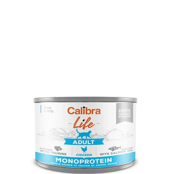 Calibra cat life lata adulto pollo 6x200g - comida húmeda saludable para gatos