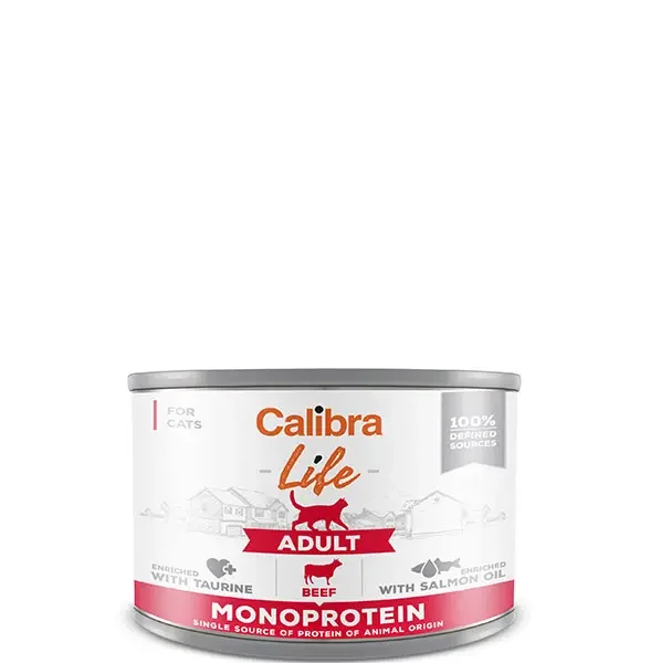 Calibra cat life lata adulto ternera 6x200g - comida húmeda saludable para gatos