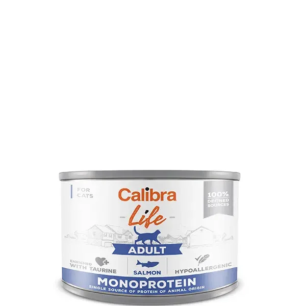 Calibra cat life lata adulto salmón 6x200g - comida húmeda saludable para gatos