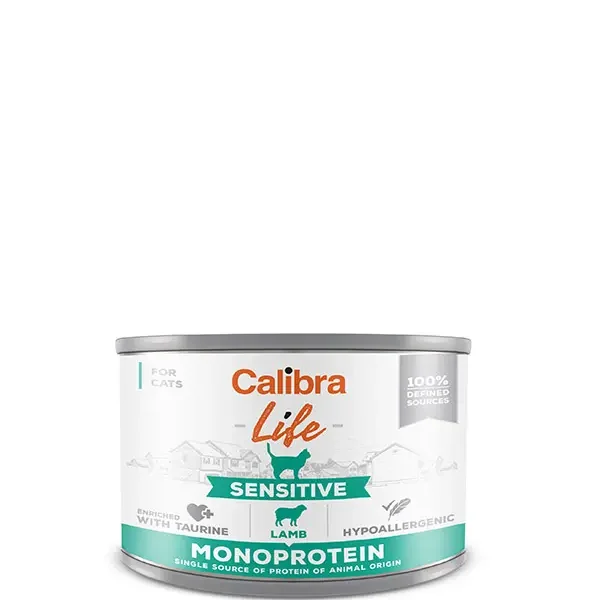 Calibra cat life lata sensitive cordero 6x200g - comida húmeda saludable para gatos