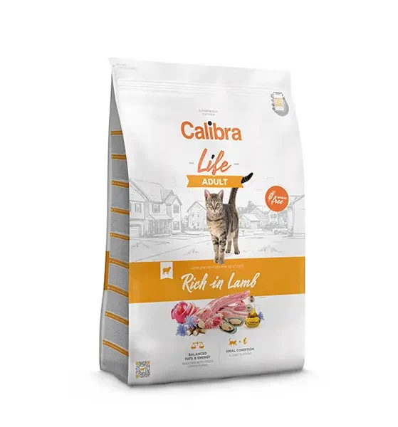 Calibra cat life adulto cordero 6kg – alimento seco saludable para gatos adultos con sensibilidades digestivas y pelaje brillante