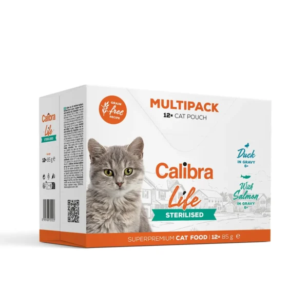 Calibra cat life pouch sterilised multipack 12x85g - comida húmeda saludable para gatos esterilizados