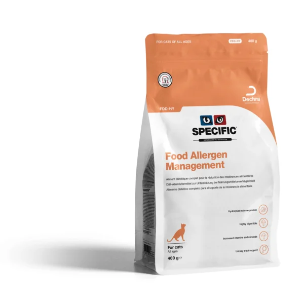 Alimento hipoalergénico para gatos adultos specific fdd-hy 400g: manejo de alergias