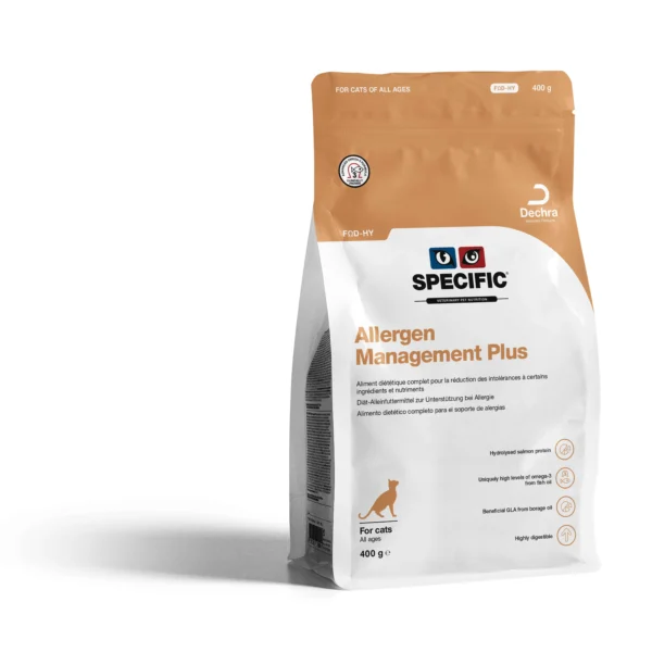 Alimento hipoalergénico para gatos adultos specific fod-hy 400gr - manejo de alergias