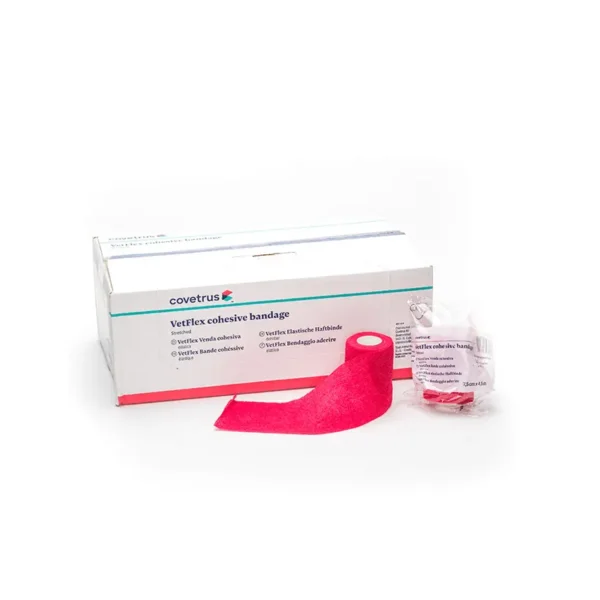Venda cohesiva superior 5cmx4,5m rojo covetrus