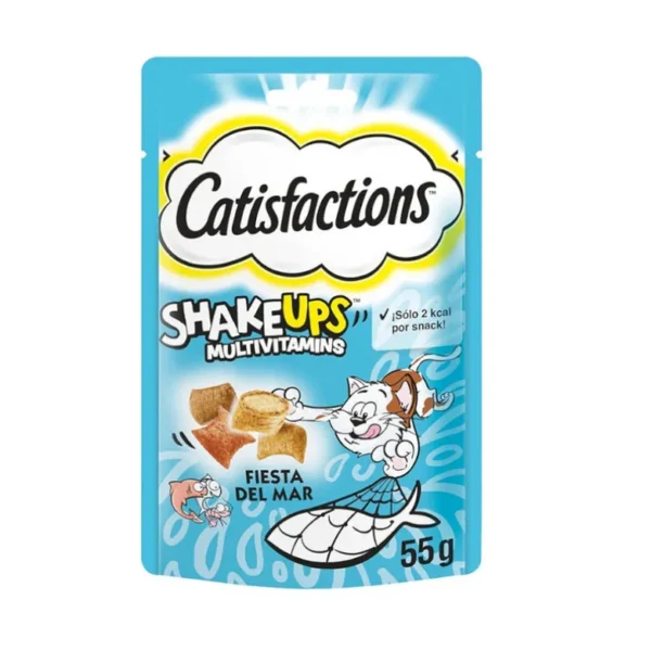 Catisfactions shakeups fiesta del mar 6x55g - snacks saludables para gatos
