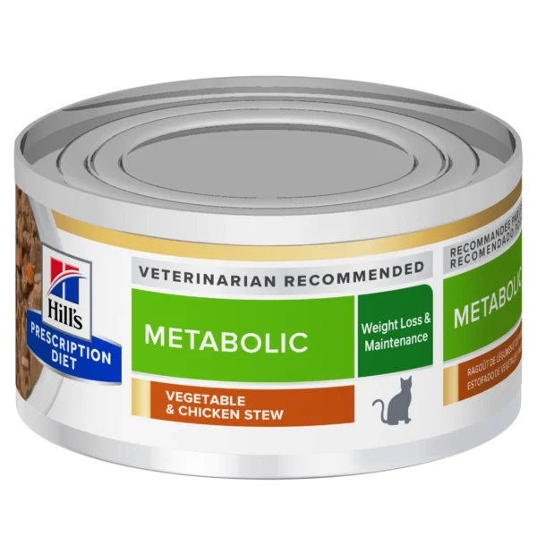 Comida saludable para gatos: hill’s hpd feline metabolic pollo y verduras 24x82 gramos