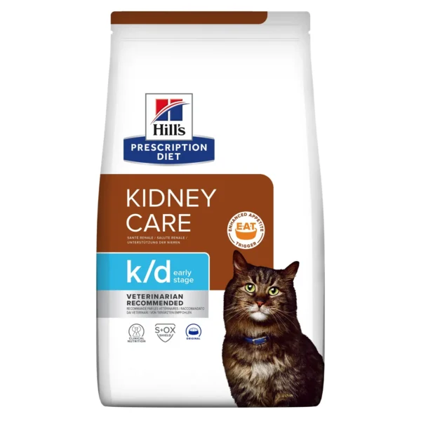 Alimento para gatos hill’s hpd feline k/d early stage 1,5kg - nutrición especializada para salud renal