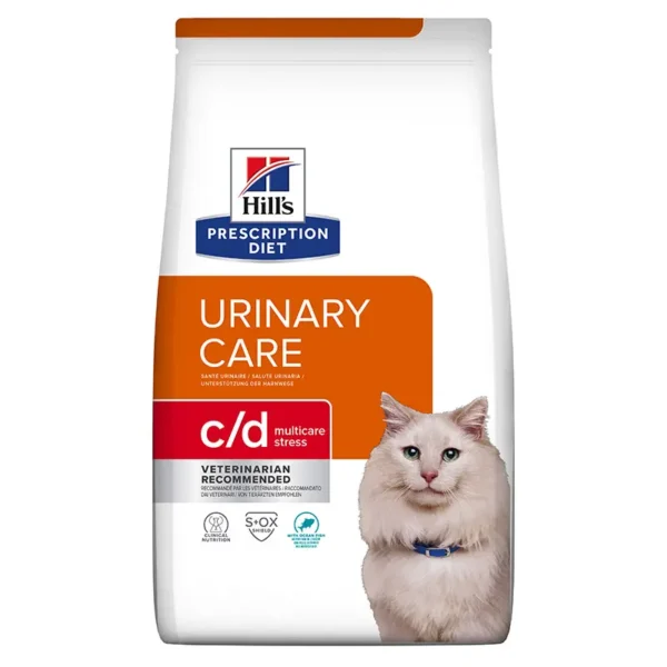 Alimento para gatos hill's hpd feline c/d urinary stress pescado azul 3kg - salud urinaria óptima