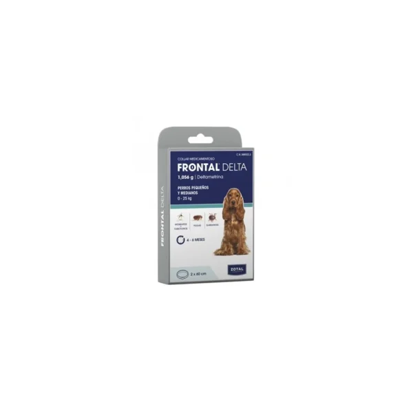 Collar antiparasitario frontal delta duo para perros - pack de 2 unidades de 60 cm