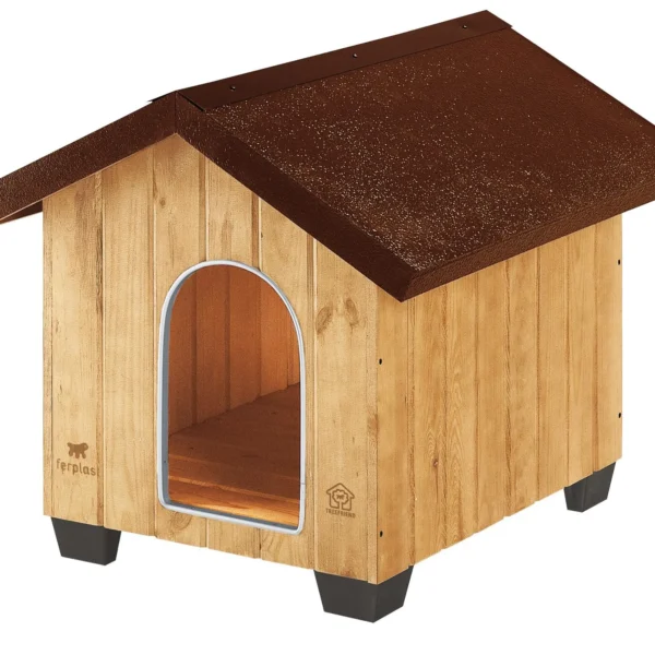 Ferplast caseta exterior madera domus medium 73x85x67,5cm