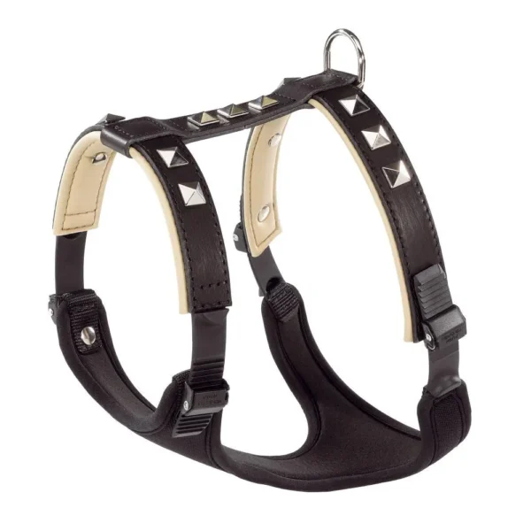 Arnés de cuero negro luxor ferplast giotto talla p para perros
