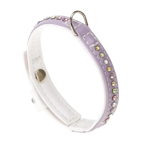 Collar de lujo lila y blanco ferplast lux c15 28 para mascotas