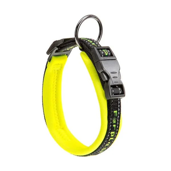 Collar deportivo para perros ferplast c15 35 amarillo - resistente y elegante