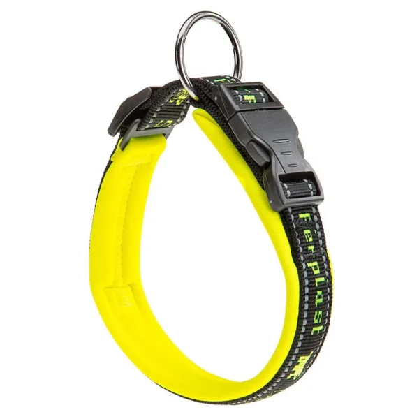 Collar deportivo para perros ferplast c25 55 amarillo - resistente y elegante