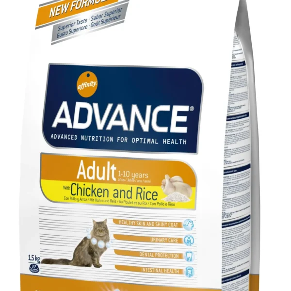Advance feline adult pollo y arroz 400g - alimento seco saludable para gatos