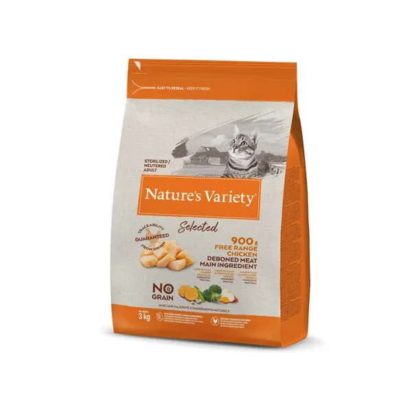 Nature’s v select feline adult sterilized chicken 3kg - healthy dry cat food
