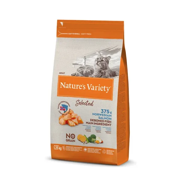 Nature’s v selected feline adult salmon 1.25kg - healthy dry cat food